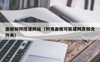 招远面板如何搭建网站（利用面板可新建网页和文件夹）
